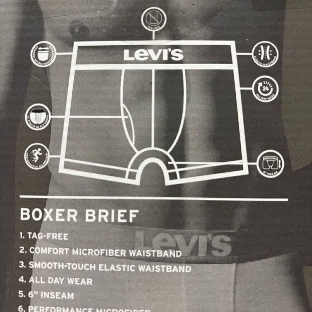 Levi’s 3-Pack Boxer Brief Performance Microfiber Men's Large